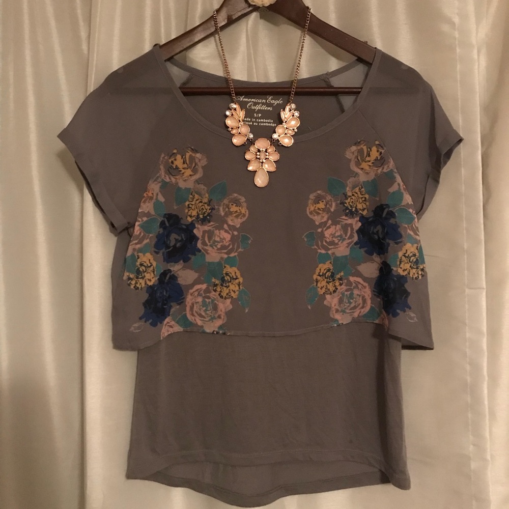America Eagle floral top